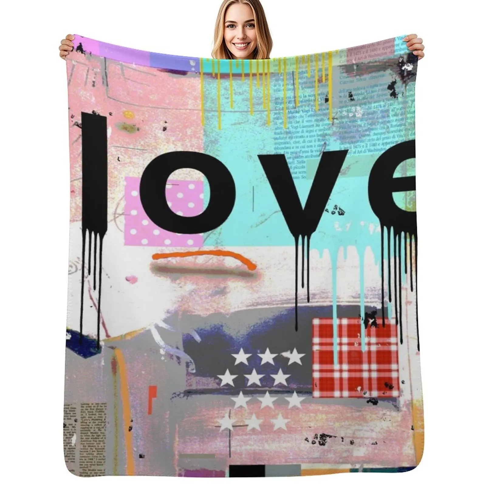 

LOVE COLOR Throw Blanket Luxury St Soft Plush Plaid Decorative Sofa For Sofa Thin Blankets