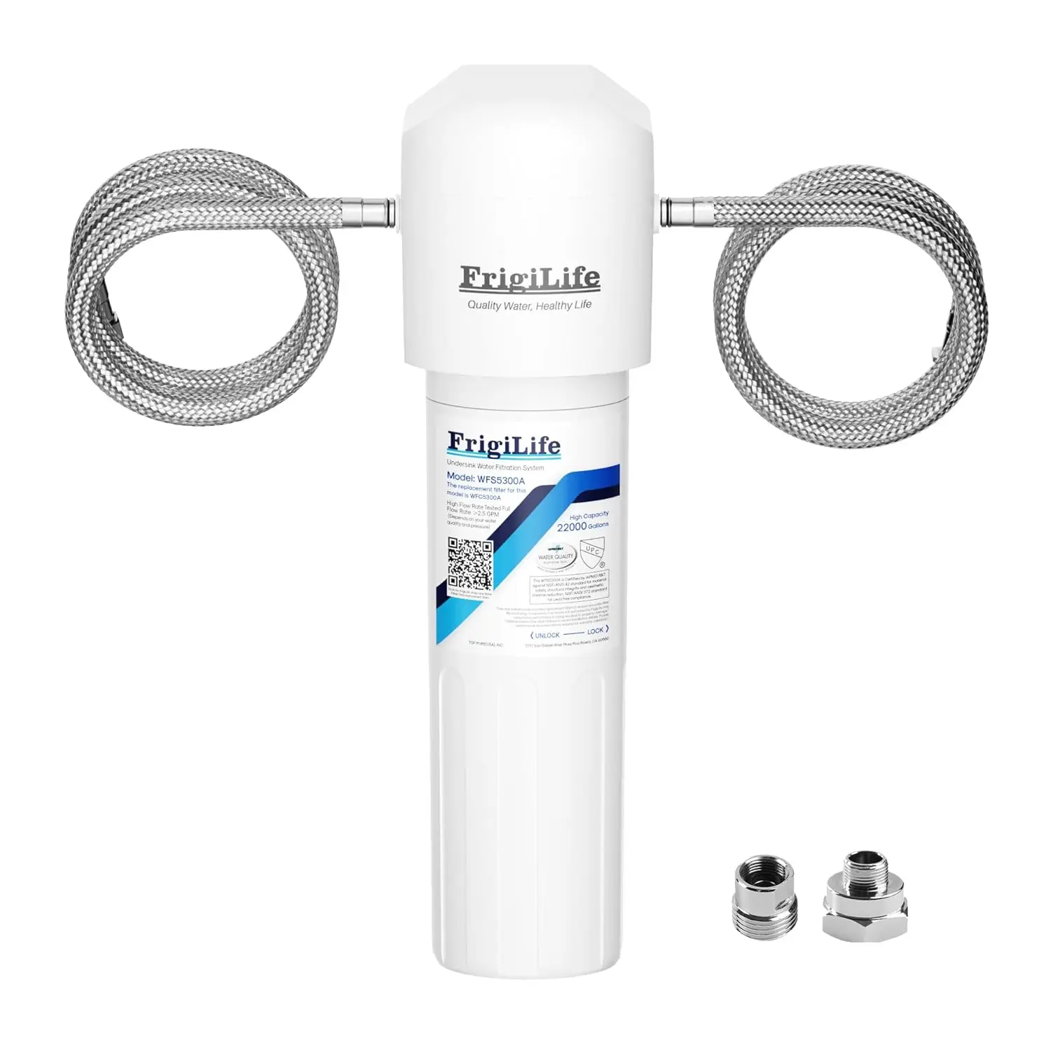 

Система фильтрации воды под мойкой, срок службы 3 года, емкость 22000 галлонов, удаляет PFAS, свинец и хлор, сертифицировано NSF.