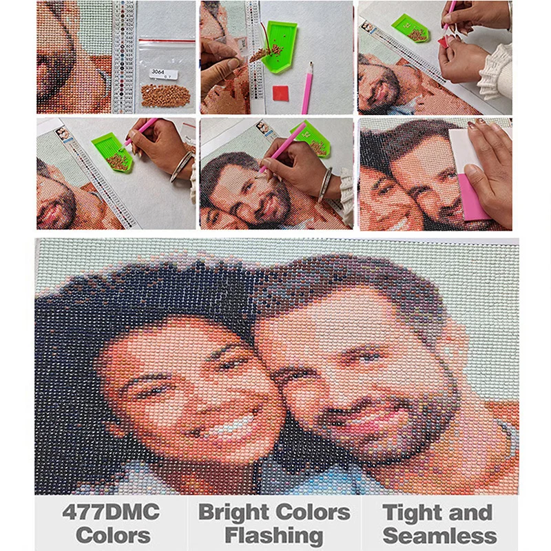 Diy personalizado casal foto pintura diamante, 5d adulto pintura diamante para iniciantes, diy pintura diamante completa bordado.