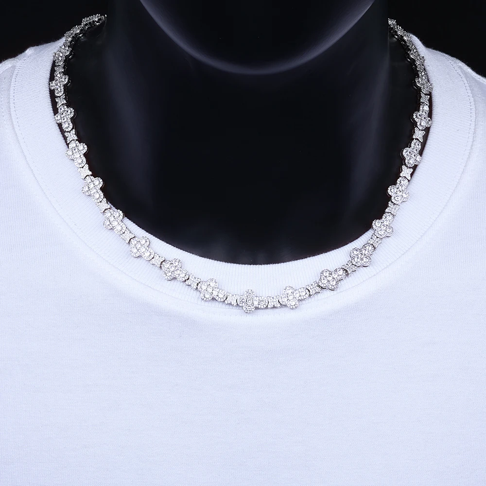 ESKEEM Luxury CZ Cross Y Necklace for Women Silver Color Copper Zircon Pendant Chain Hip Hop Iced Out Party Jewelry Gift