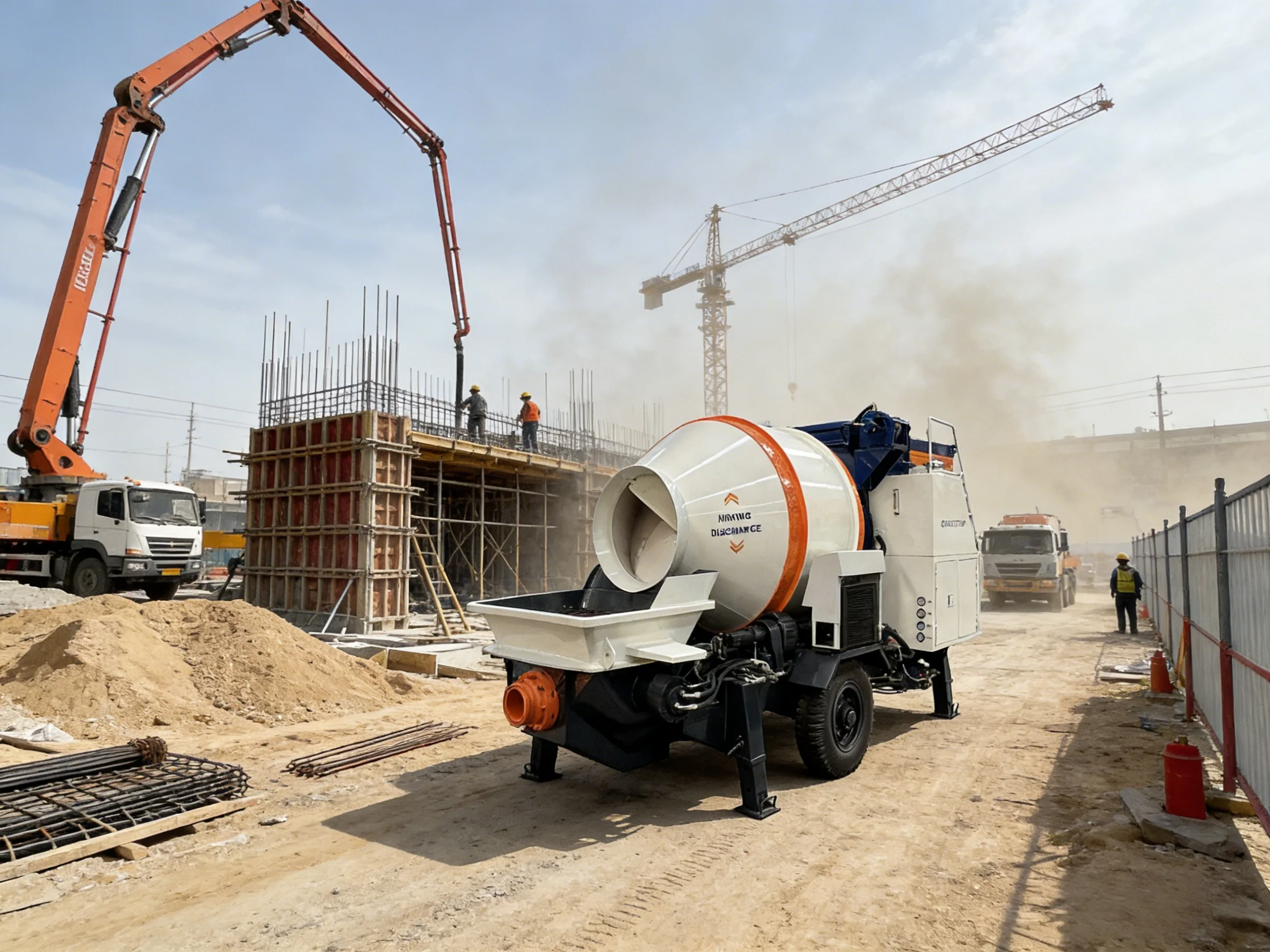 

Hot Sale 140HP 20m³/h Concrete Mixer Pump Bridge Construction Water Conservancy Project 1-year Warranty Rapid Delivery