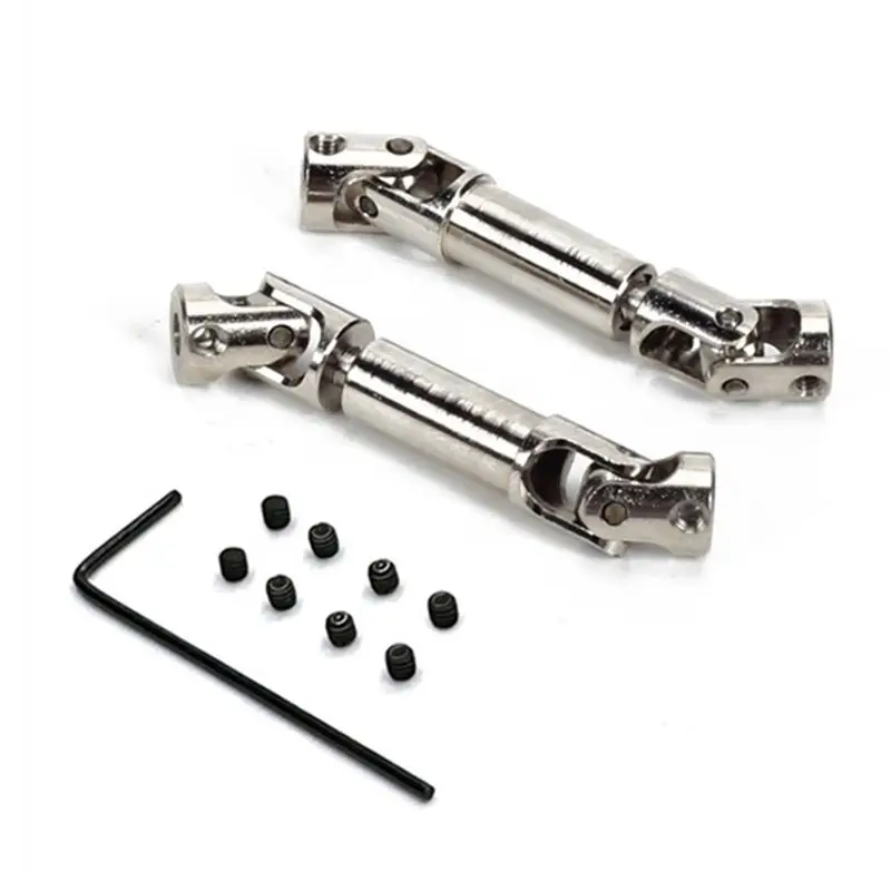 T34C 2Pcs Metal Drive Shaft CVD Driveshaft for FMS FCX24 1/24 RC Crawler Car Upgrade Parts Accessories