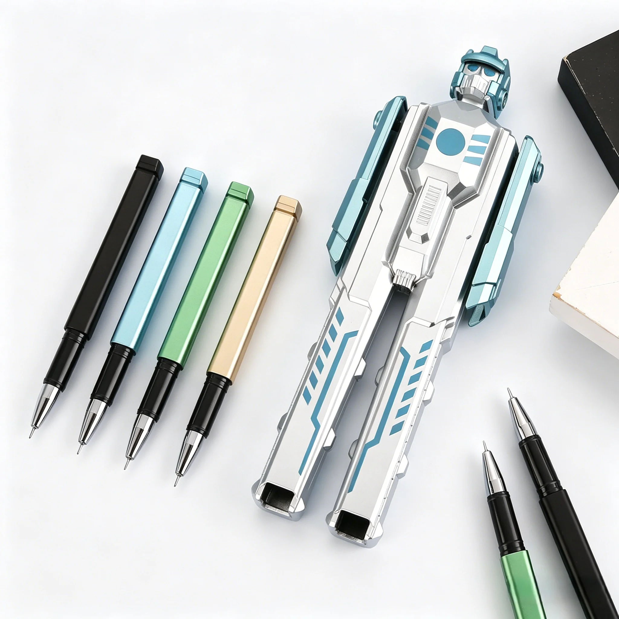 

Cool Robot Shape Gel Pen, Smooth Writing Quick-Drying Ink, Novelty Action Figure Pen for Boys & Students