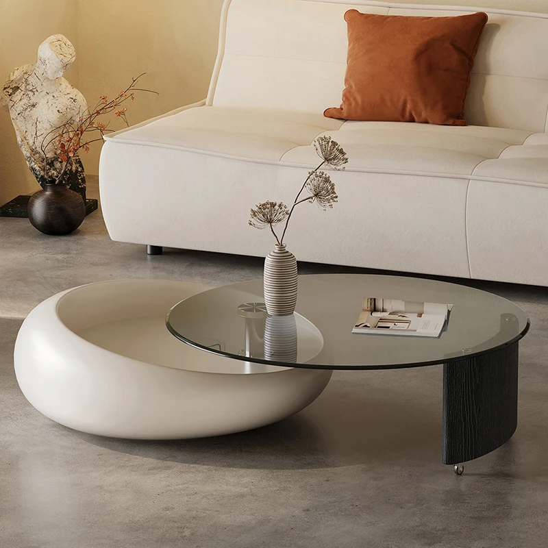 

Low Simple Round Table Irregular Floor Nesting White Living Room Tables Base Rotate Modern Mesa Centro Salon Home Furniture