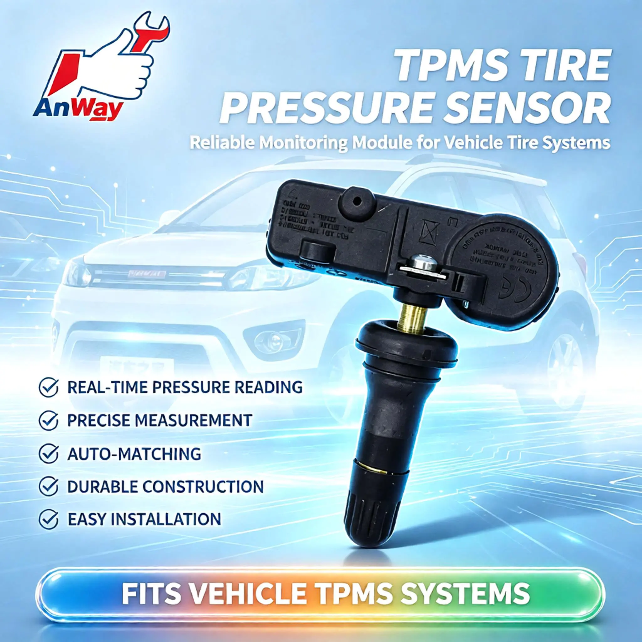 Custom Fit Car Tire Pressure Sensor For Haval H1 2014-2026 Reliable Signal Internal Tire Monitor System Auto Learn TPMS Sensor