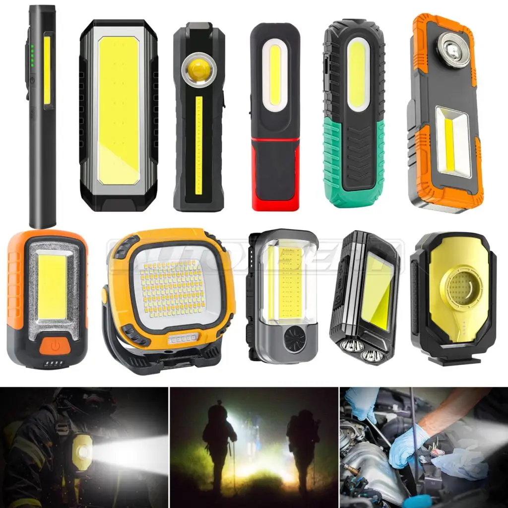 13-Kinds LED Worklight COB Usb Rechargeable Portable Work Lights Magnetic Torch Car Repair Mechanic Inspection Light Waterproof