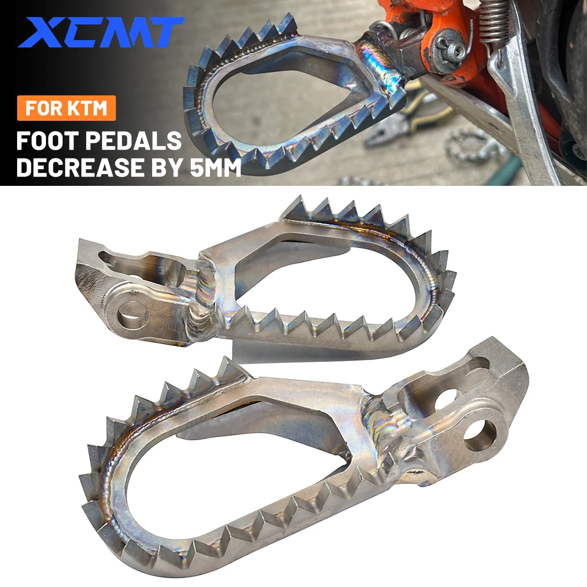 

For KTM EXC EXCF XC XCF SX SXF 85-500 Husqvarna GasGas 2016-2023 Decline 5mm Motorcycle Titanium Alloy Footpeg Foot Peg Footrest