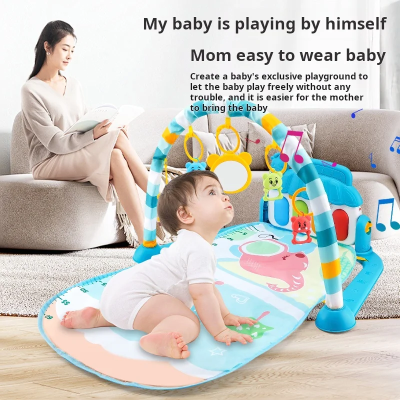 Baby Activity Gym Rack Early Education 0-36 Months Toy Gifts Musical Newborn Piano Keyboard Crawling Blanket Pedal Play Mat