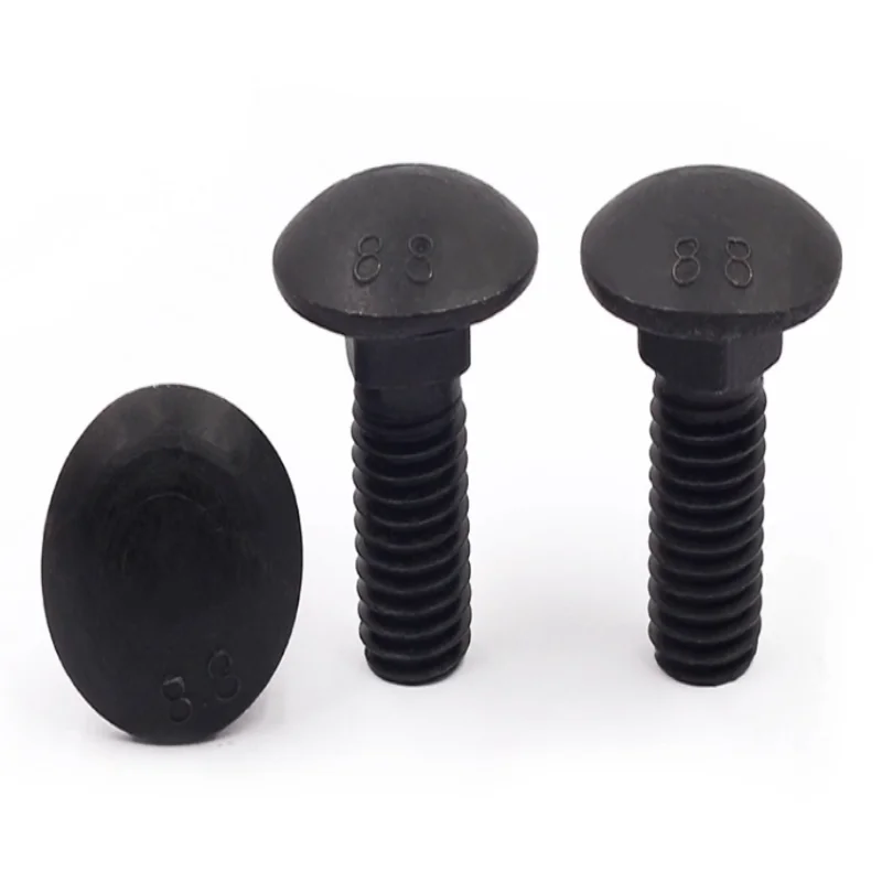 M8 M10 M12 Black Screws Square Neck Bolt Grade 8.8 Carbon Steel Truss Round Carriage Bolts