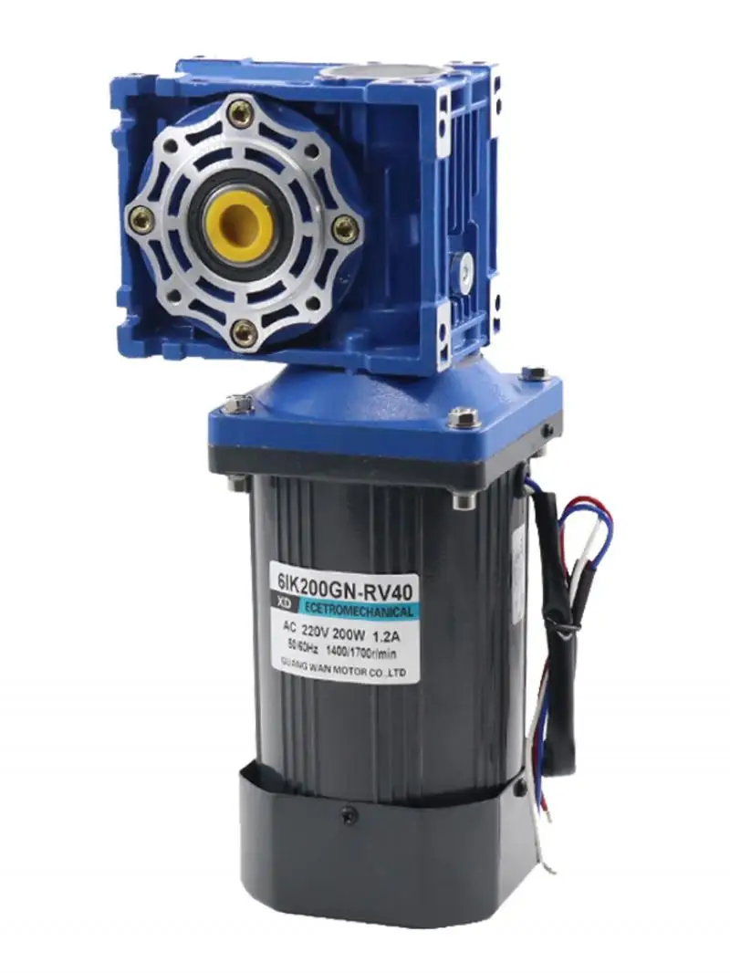 200W 220V AC Speed Regulating Worm Gear Reducer Motor High Torque Forward and Reverse Motor