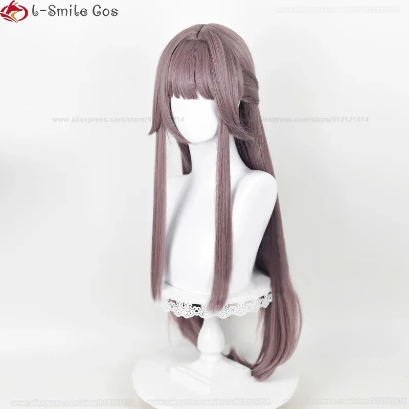 2025 yiyi alta calidad 88 cm de largo Rail Herta peluca juego gris púrpura Anime Cosplay pelucas collar pelo resistente al calor Por