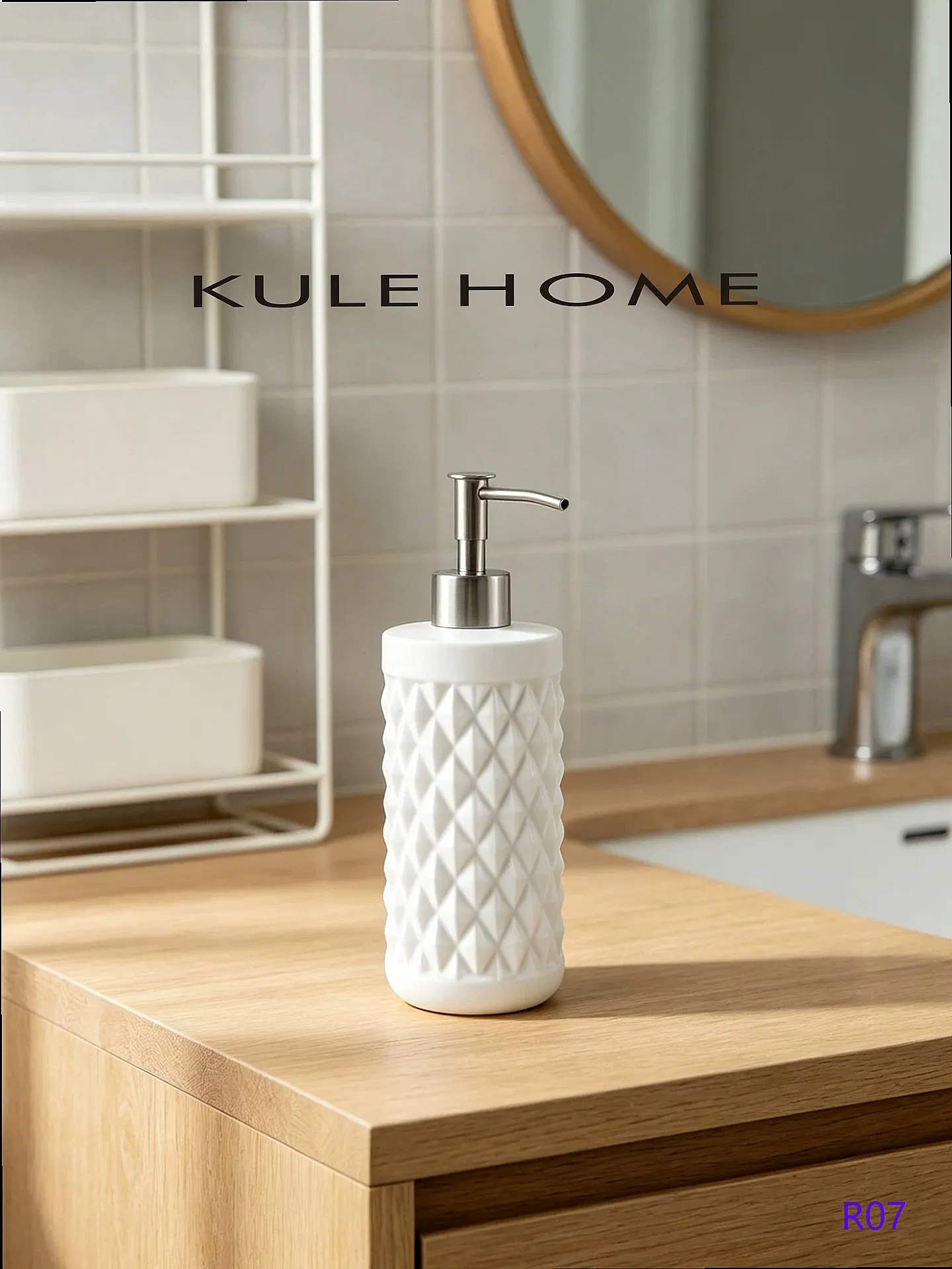 Luxury Ceramic Soap Dispenser Shampoo Body Wash Pump Bottle for Hotel