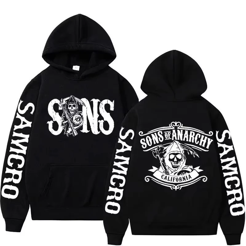 2026 Sons of Anarchy Doppelseitiger Grafik-Hoodie Herren Kapuzenpullover Sweatshirt Herren Damen Modisches Design Pullover Herren Fleece-Hoodies – Detail 13