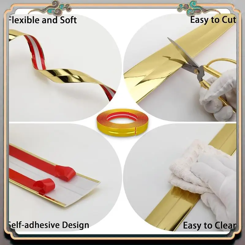 

Надежная блестящая многофункциональная молдинговая отделка, отклеивающаяся и приклеивающаяся внутренняя наружная угловая защита для дверной рамы краев стены стола