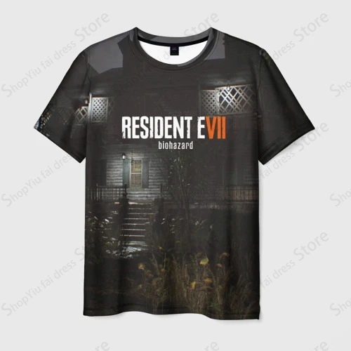 Anime Game Resident Evil 3D Print T-shirt para homens e mulheres, tops de manga curta Hip Hop, camiseta infantil, roupas de verão, moda