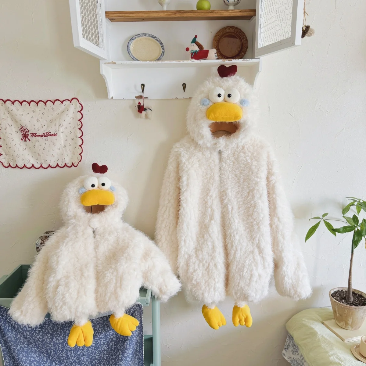 

Children's High-End Jacket Family Kids Clothes Thick Platypus Fur Parent Child Floral Spring Design Winter Coat Boy Girl