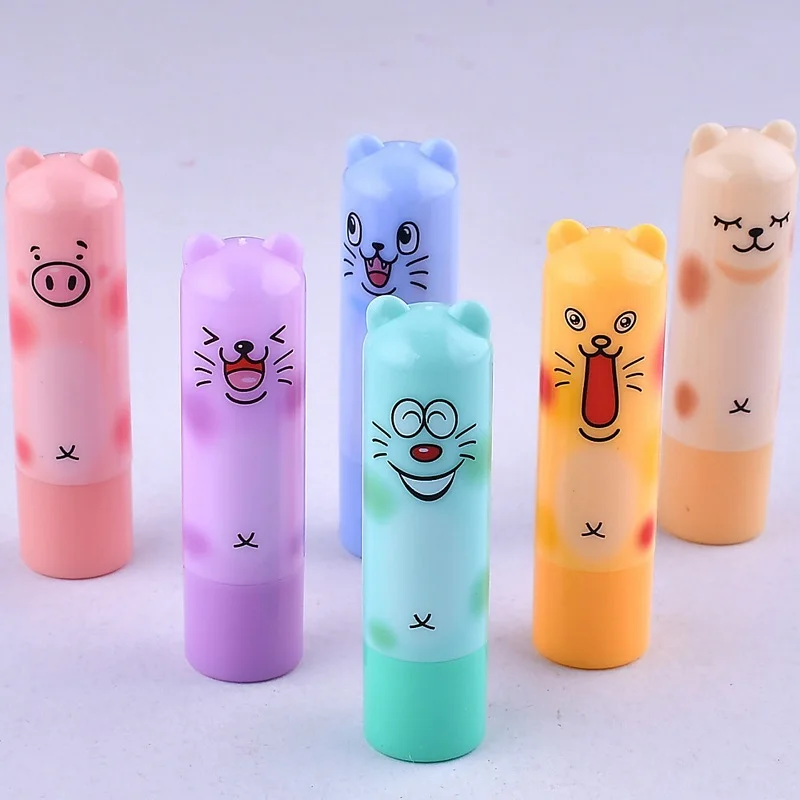 24Pcs Cute Bear Lip Balm Clear Fruit Flavored Moisturizing Lipstick Lip Balm Kids Lips Care Party Birthday Gifts