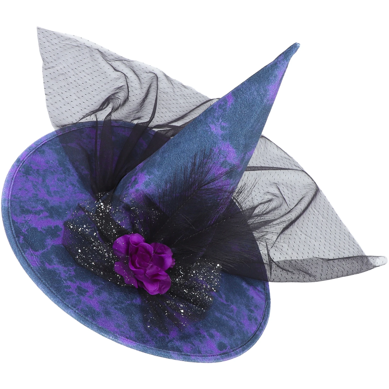 

Halloween Witch Costume Accessory Realistic Flower Design Lightweight Fabric Party Masquerade Cosplay Stage Performance Black