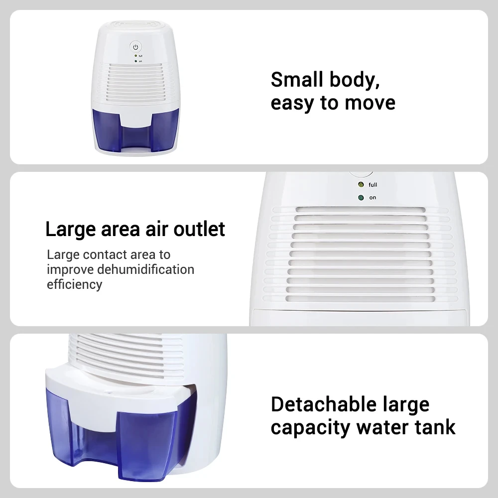 Portable Dehumidifier Air Purifier USB Mute Moisture Absorbers Air Dryer Room Office Kitchen Large Capacity Deodorizer Dryer image 4