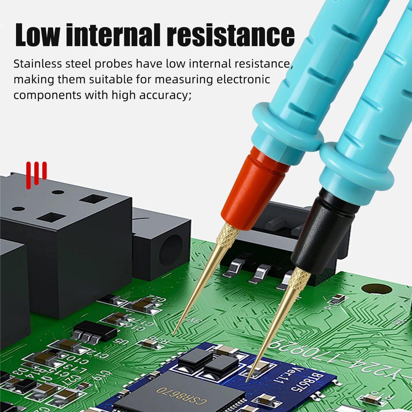 1000V 20A Multimeter Test Leads Replaceable 0.1mm Fine Tip Silicone Cable Probe Wire for Digital Multimeter Precision Measure