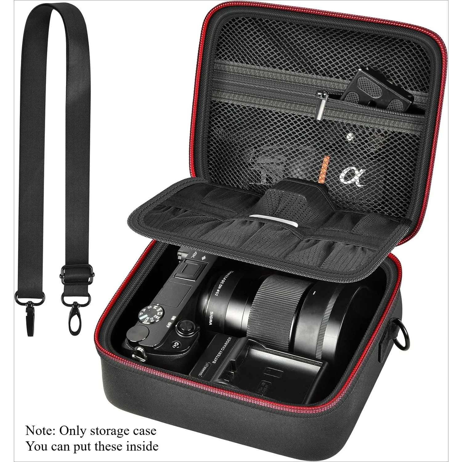 Kameratasche für Sony Alpha Alpha A6400/ A6700/ A6100/ A6000/ A6600/ A6500 spiegellose Digitalkamera, Hartschalen-Reisetasche mit