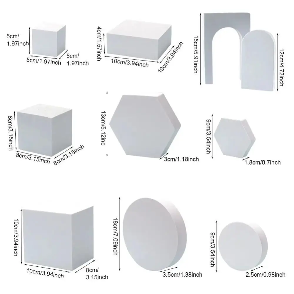 10pcs/Set Foam Geometric Cube Photography Backdrops Props Photo Background Decoration Still Life Photographic Studio Accessories