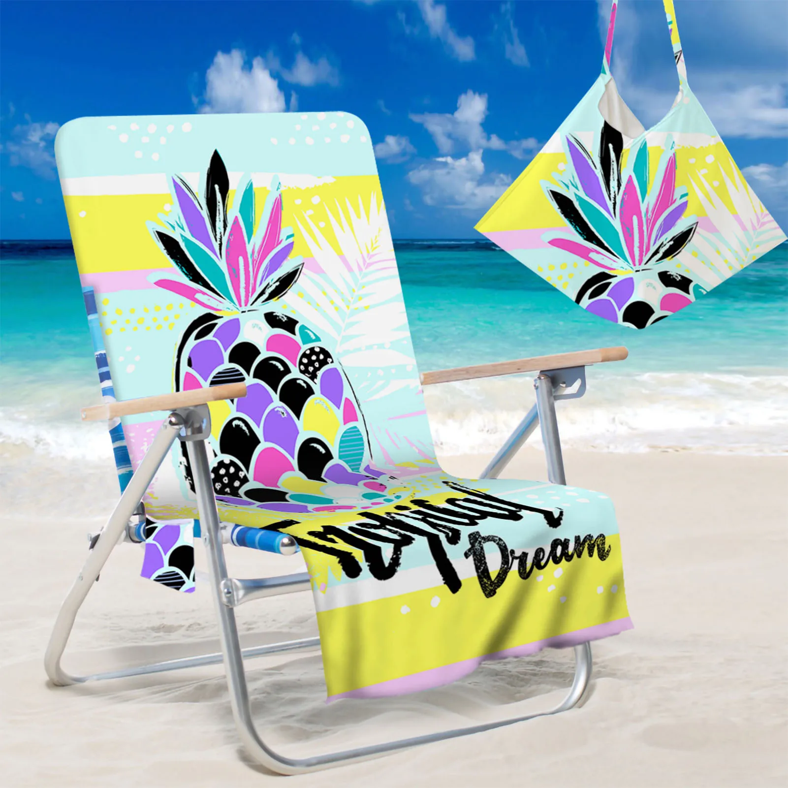 Beach Chair Towel Chaise Lounges Cover Skin-friendly Lightweight Beach Towel for Sun Lounger Pool Sunbathing Garden