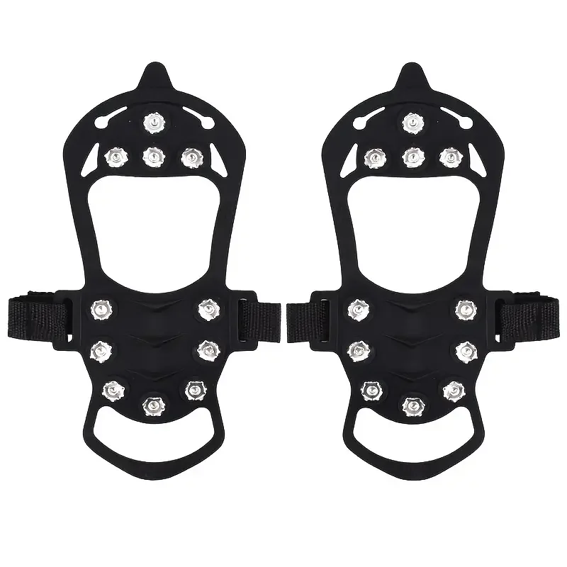 

Ice Cleats Shoe Covers For Snow, Non-slip Walking 11 Spikes Crampons For Shoes With Rubber Grips