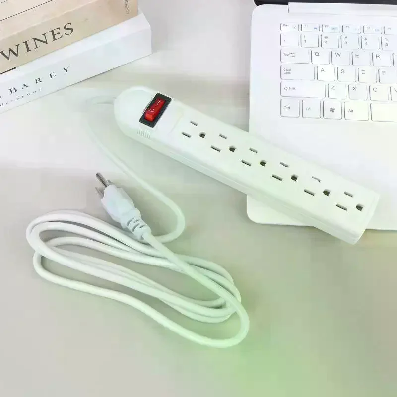 Power Strip 6 Outlet 2M Surge Protected Extension Cord On Off Switch Safe Socket For Home Office Dorm Electronic Charging US