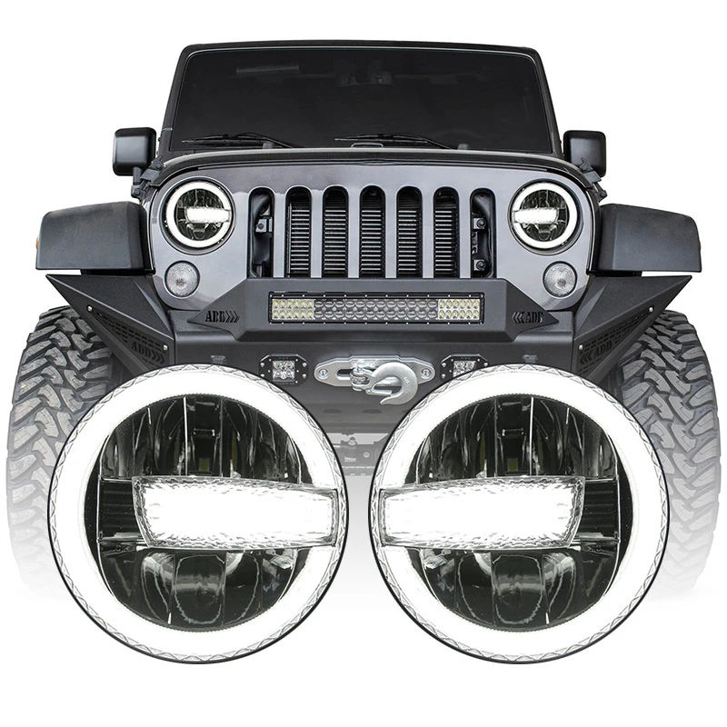 

7 Inch Roudn High/low Beam LED Headlight 45W 7" Halo Headlights for Jeep wrangler jk accessories Wrangler JL