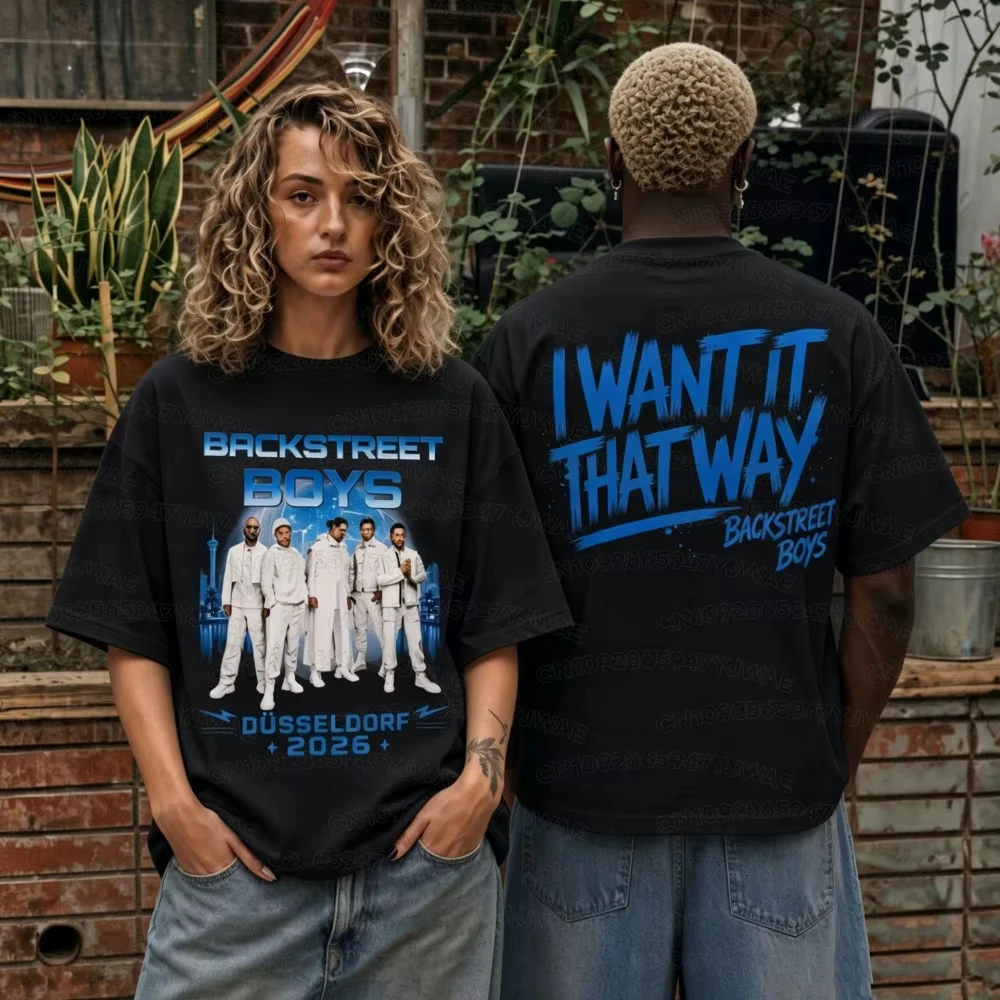 Backstreet Boys I Want It That Way Tour Music Popular Tops Fashion Streetwear Casual Loose Patterned Print T-shirt Unisex