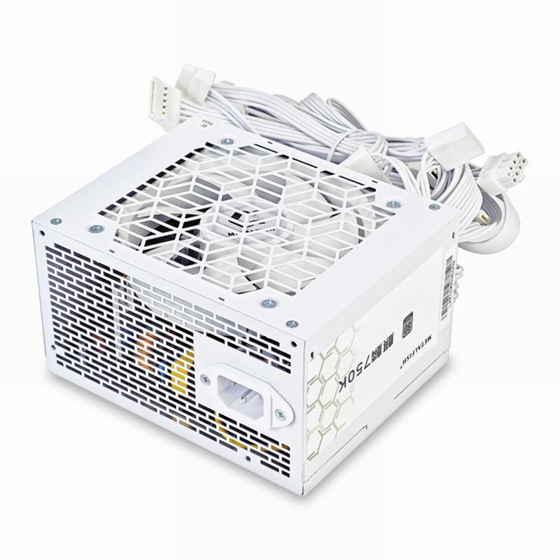 METALFISH KIRIN750K 흰색 섀시 전원 공급 장치 ATX-600W 700W 80PLUS 실버 PSU 지원 ATX3.0 700W 옵션 전체 모듈 100-240V
