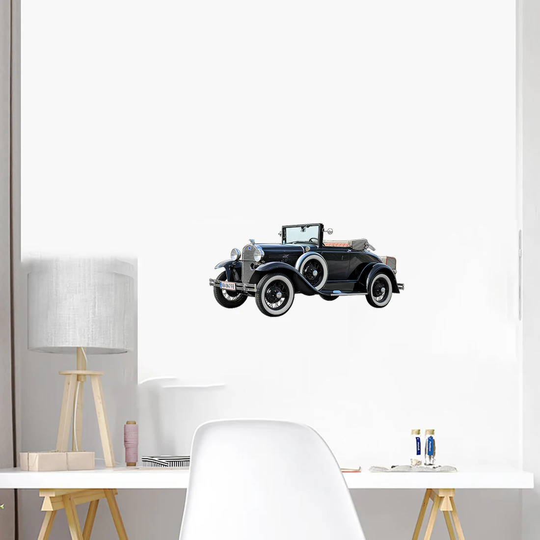Three Ratels CC76 Nostalgic vintage cars European classical store decoration dormitory home wall stickersluggage decals