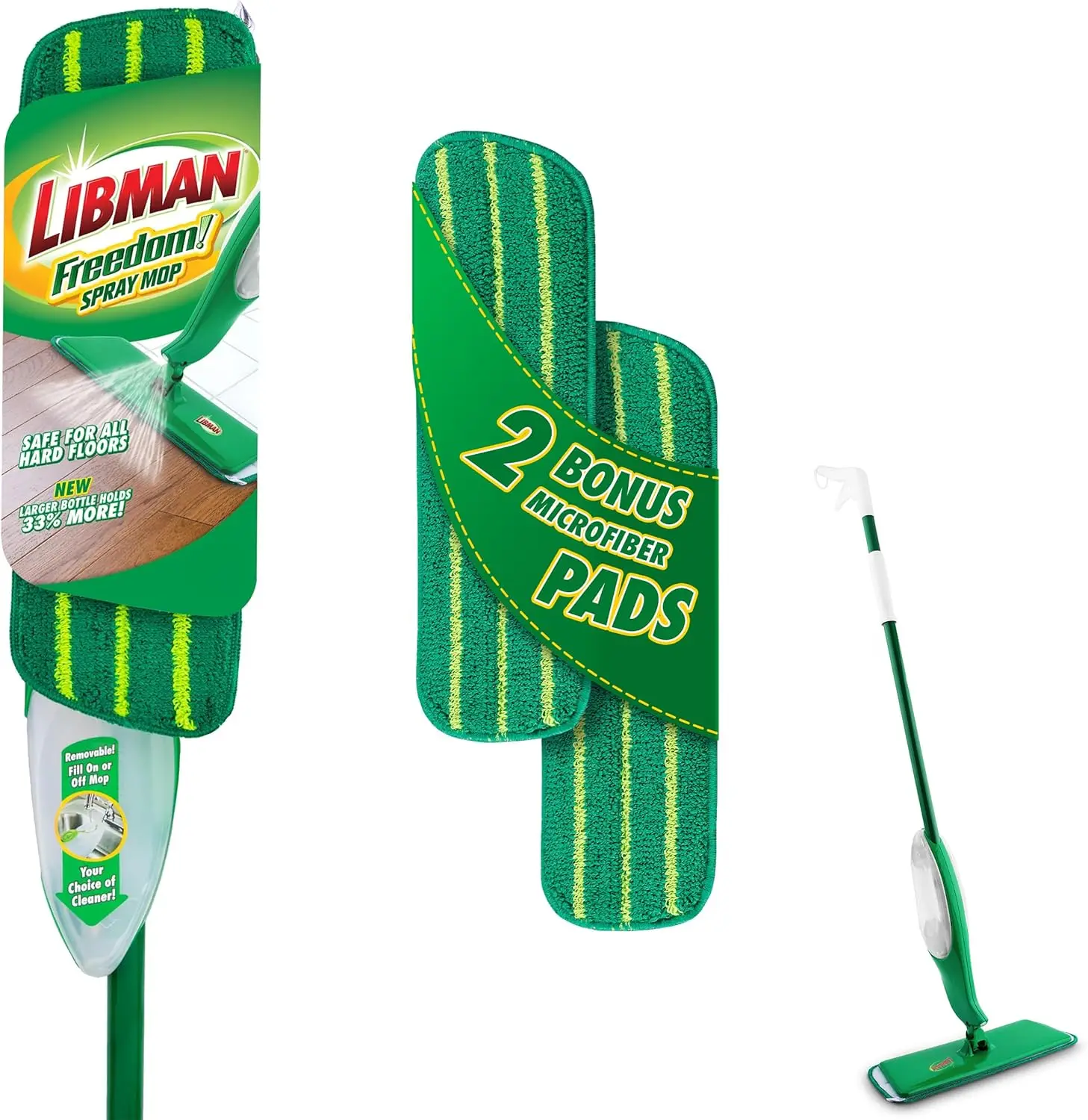 

Freedom Spray Mop Kit with Microfiber Pads, 24 Oz Tank, for Hardwood Laminate Tile Cleaning