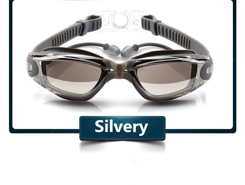 Schwimmbrille für Erwachsene, Poolbrille, Antibeschlag, für Männer und Frauen, UV-Schutz, optische wasserdichte Schwimmbrille mit Ohrstöpseln – Detail 13