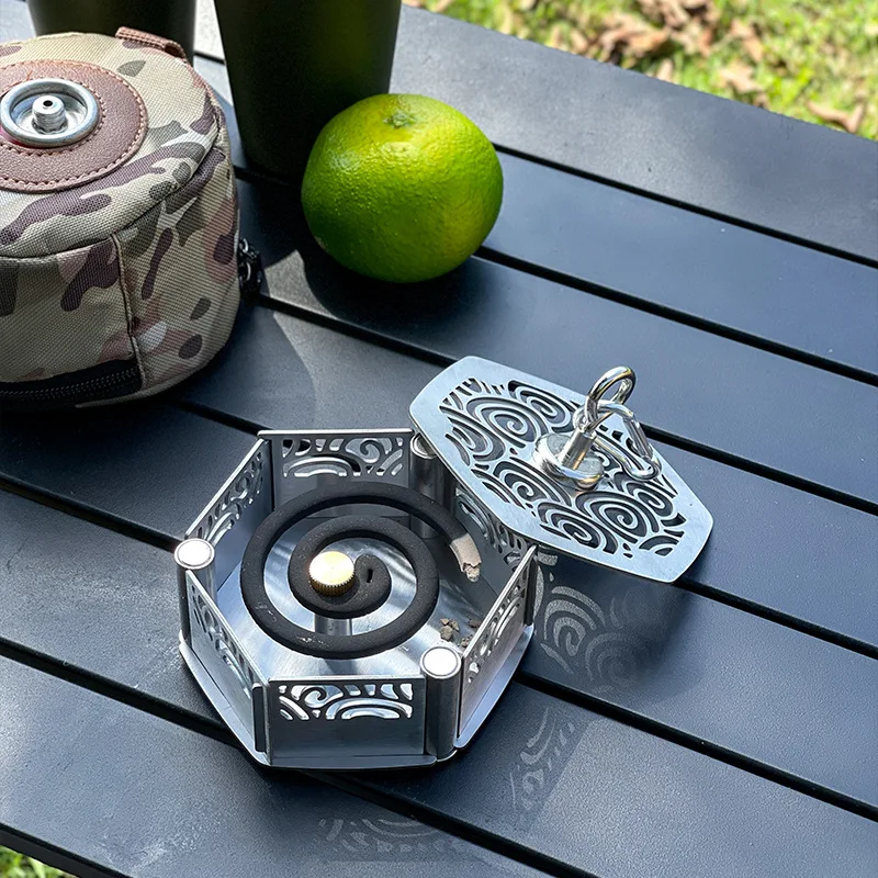 

Держатель для спирали от комаров, уличный, для кемпинга, портативный, из нержавеющей стали, ветрозащитный, для москитных спиралей