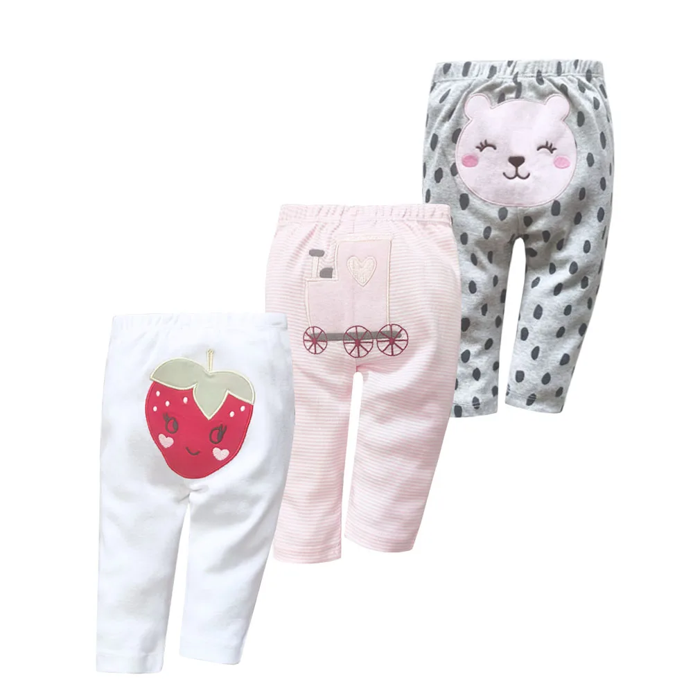 3-teiliges Set Baby Jungen PP-Hosen Cartoon Weiche Säuglingshosen Neugeborene Baby Bedruckte Mädchen Leggings Vier Jahreszeiten 100% Baumwolle Babyhosen 0-24 – Detail 7
