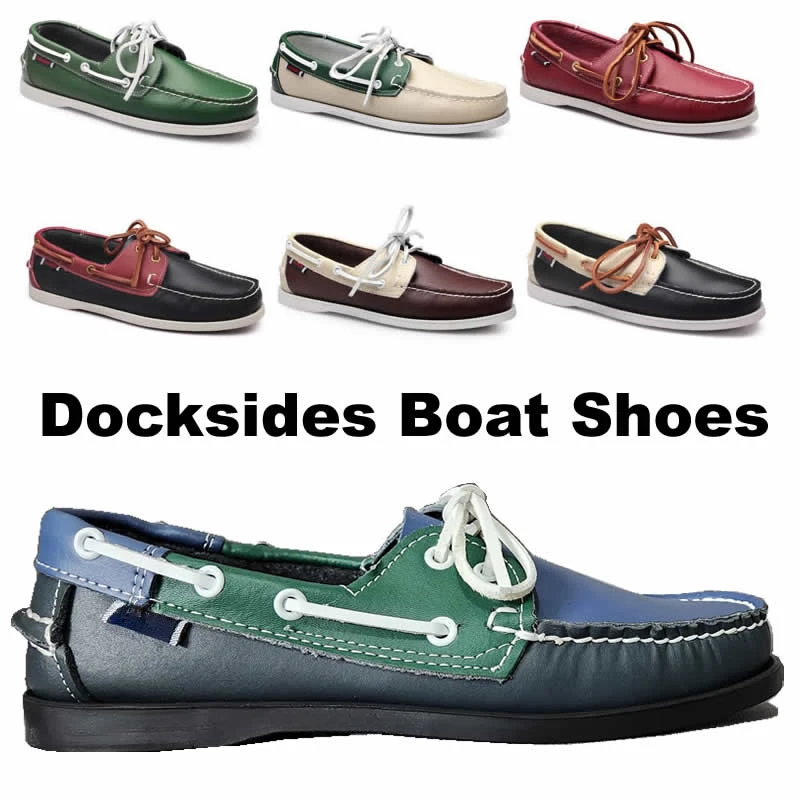 

2025 Men Mocassins Classic Handmade Genuine Leather Docksides Boat Shoes Brand Design Driving Shoes Casual Loafers