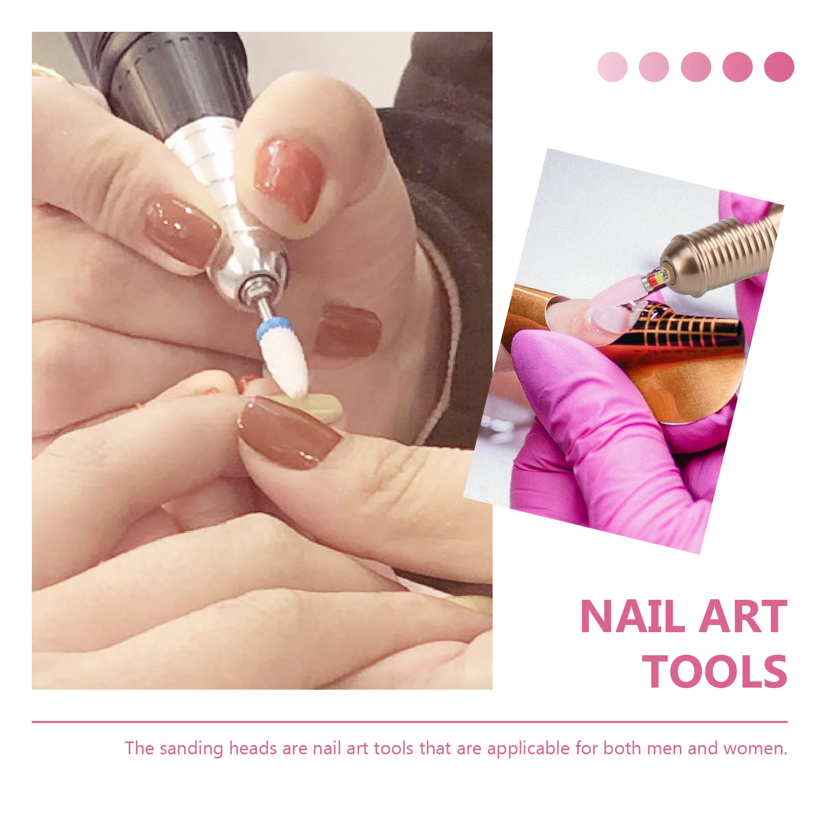 Testa di molatura per unghie in ceramica in acciaio inossidabile per strumento di lucidatura per trapano per manicure Forniture per nail art Accessorio per smerigliatrice per manicure