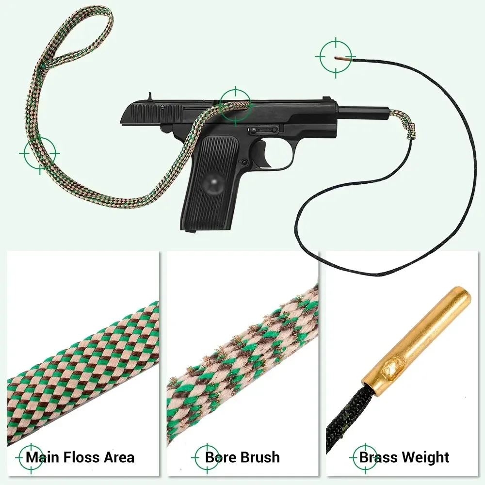 Shotgun Bore Cleaner Cleaning Firearms Rifle Cleaning Kit Tools Rifle Barrel Caliber Snake Rope Hunting Sports Entertainment