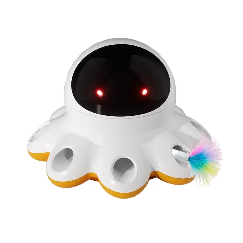 Intelligent automatic rotating feather props, octopus shape to amuse cats