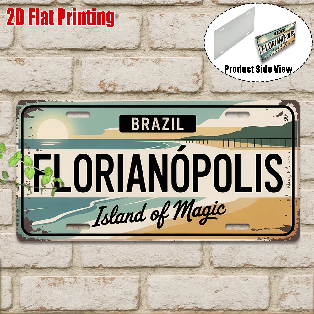 2D Flat, [2D Flat] 2D Flat Printing, 1pc, Vintage Metal Sign, Only for decoration, Outdoor Wall Art (29.97cm * 14.99cm), Florian