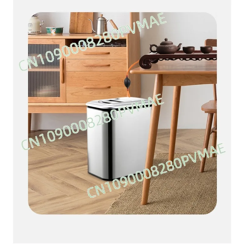 Smart Induction Tea Residue Bucket - Metal Push-Pull Lid Integrated Drain Bucket for Kung Fu Tea Home Office