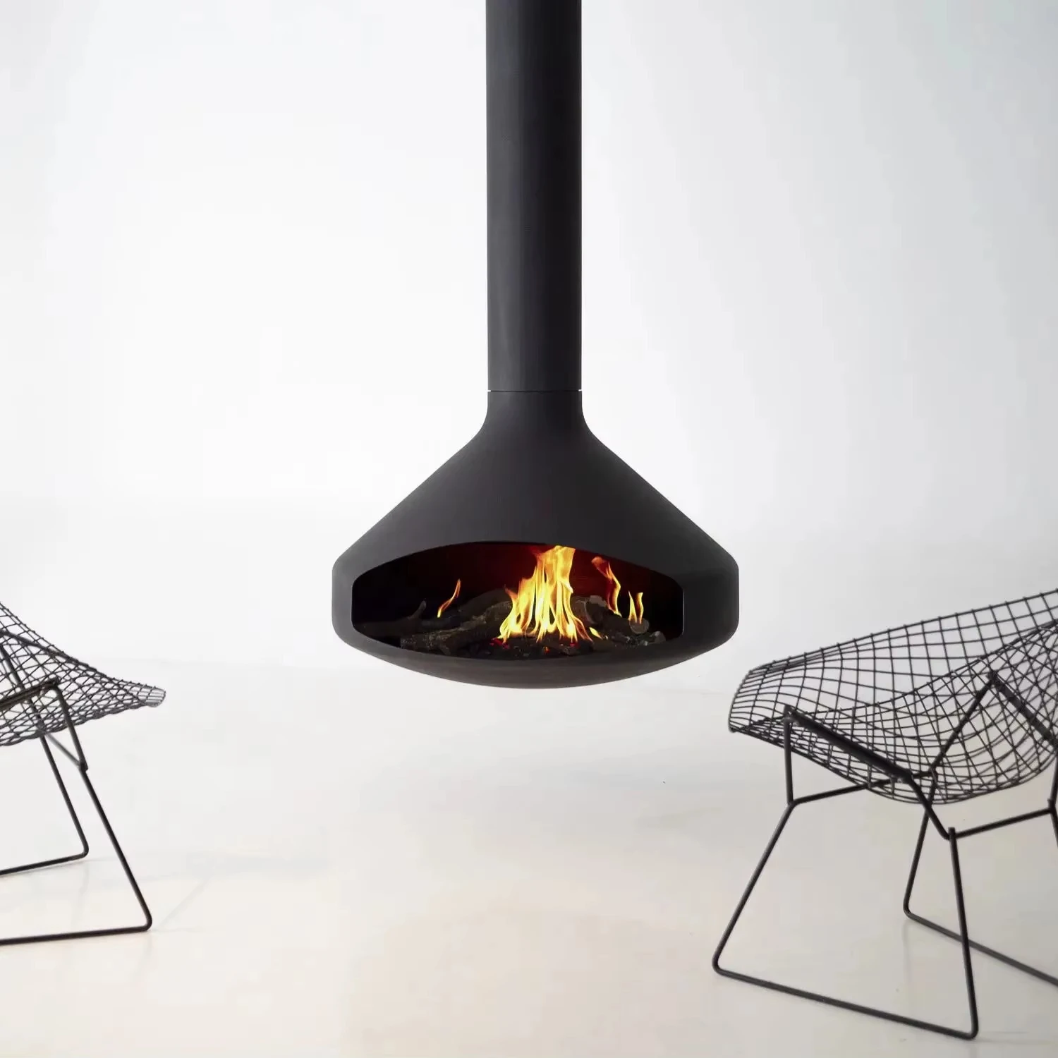 Electric Fireplaces Remote-Controlled Wood-Burning Hanging Fireplace Freestanding For Indoor Outdoor Use Water-Fueled Apartments