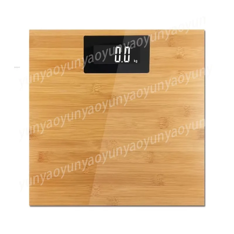 Bamboo Wood Bathroom Scale Anti Slip Base Body Weight Measuring Tool for Daily Home Weight Check