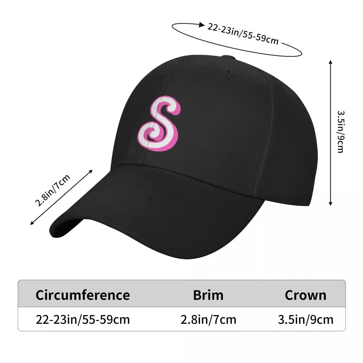 Bubble Pink Letter S - Monogram - Initial - Alphabet Baseball Cap dad hat Thermal Visor Sunscreen Christmas Hat Men Women's image 6