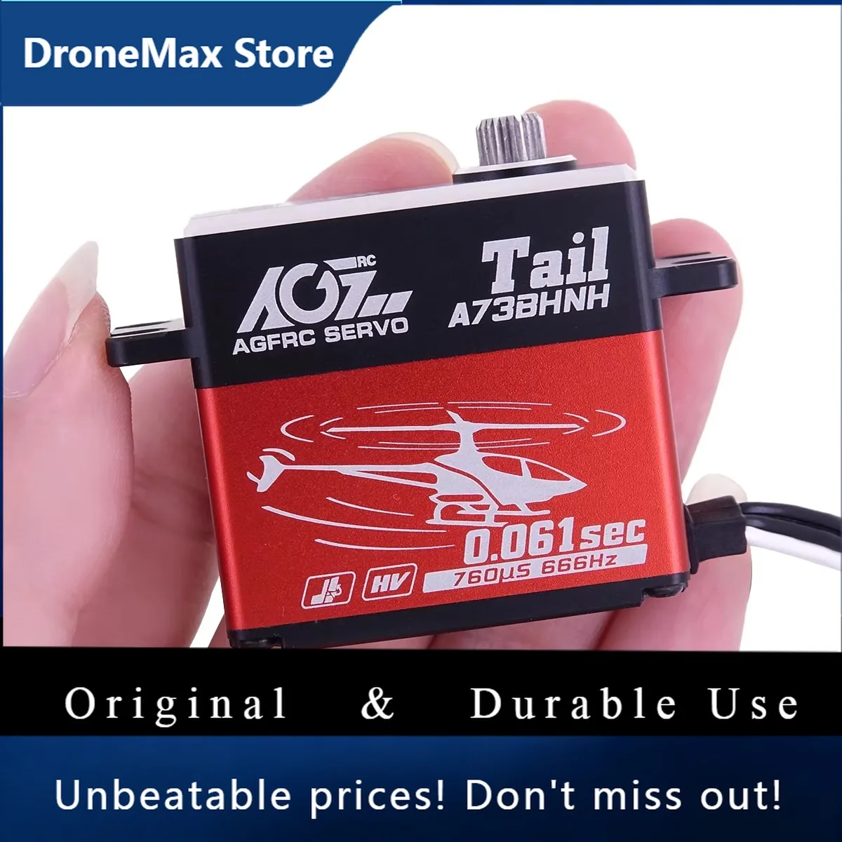 DroMaAGFRC A73BHN-H Tail 17.5KG A73BHL-H Cyclic 30KG HV High Torque Steel Gear Brushless Digital Servo For 450-700 Class RC Heli