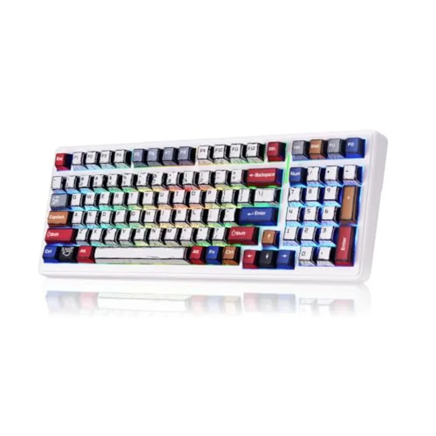 Gaming keyboard for desktop use creamy ABS plastic creamy color hot-swappable pre-lubed linear switches with gasket structure t