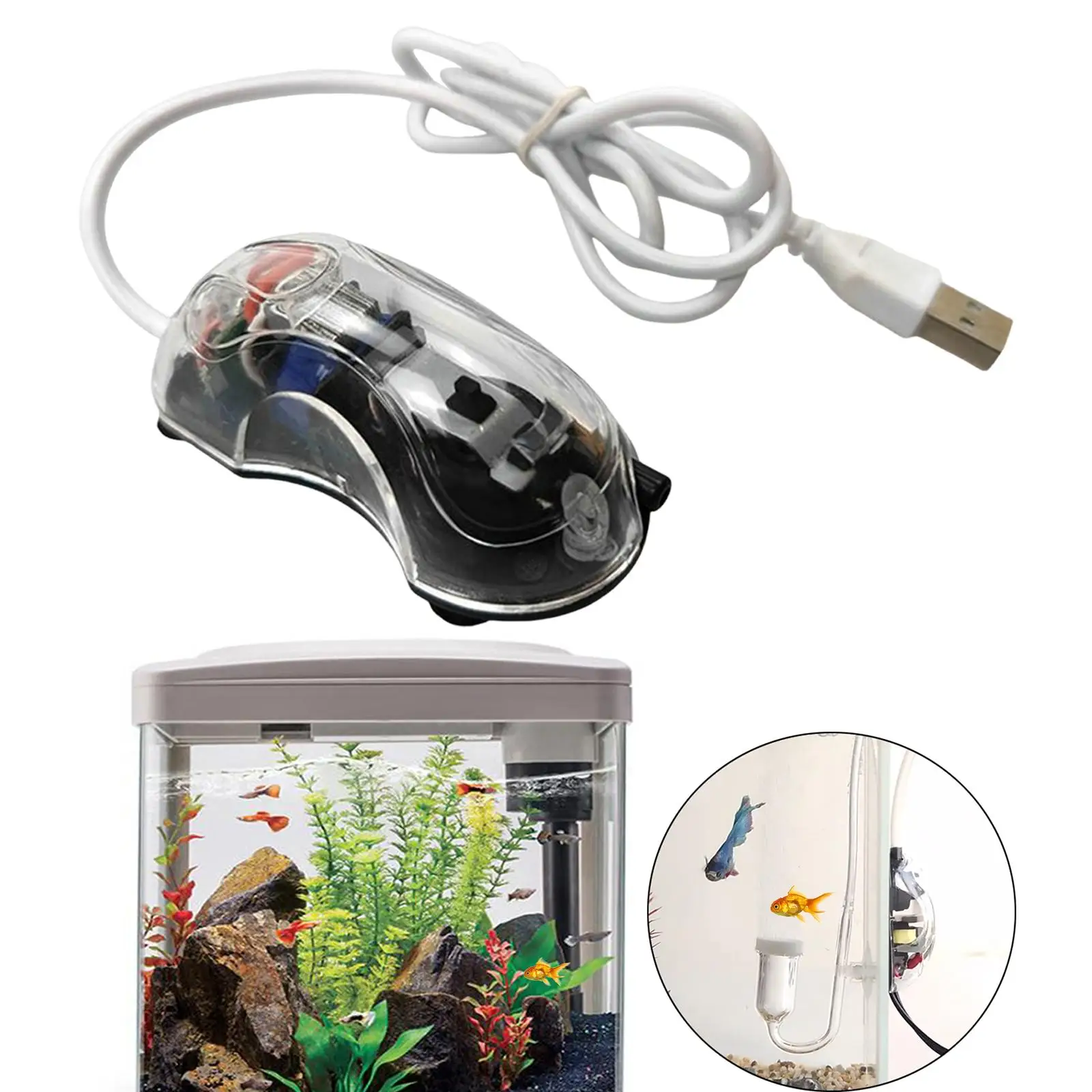 

USB Aquarium Bubbler Energy Saving Portable Bait Aerator Pump Silent Air Aerator Pump for Fish Tank Fishing Small Ponds Outdoor