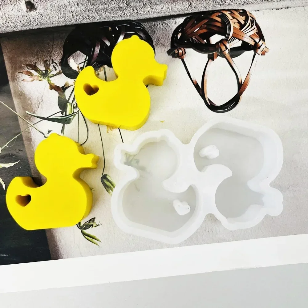 Heart Yellow Duck Silicone Candle Mold DIY Animals Resin Mould Soap Gypsum Making Tool Craft Gifts Home Decor Easy Demolding